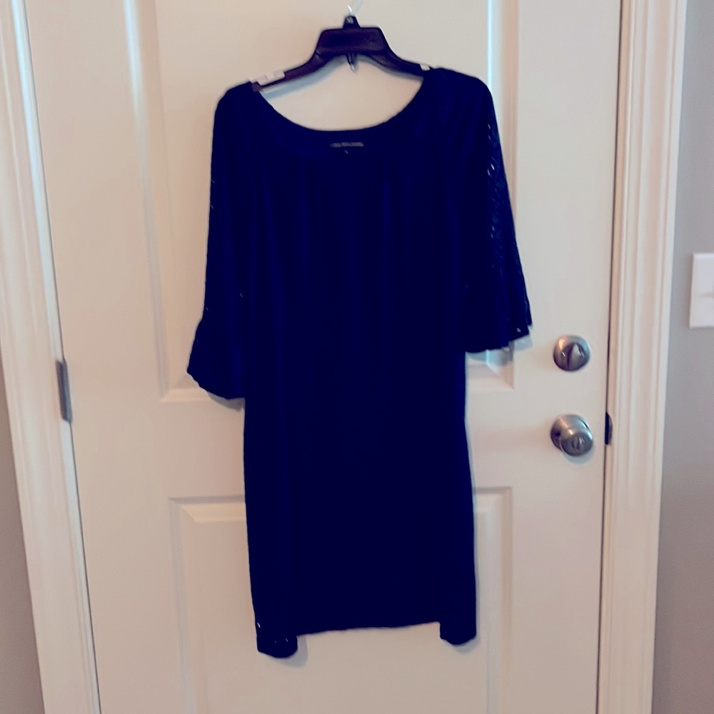 CHRIS McLaughlin SS 12 navy blue lace dress